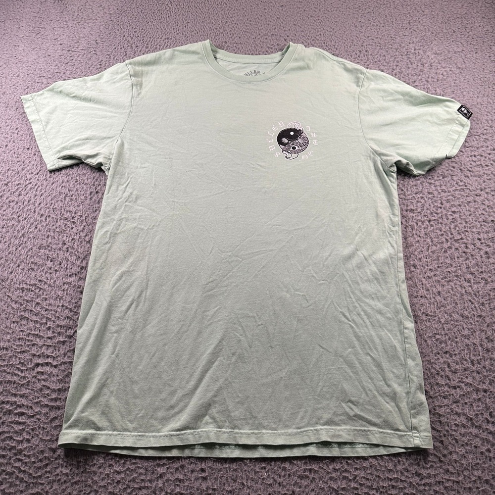Sullen Art Collective T-Shirt Mens L Mint Koi Yin Yang Graphic‎ Back Print Logo